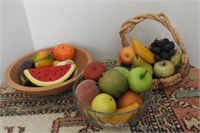 Lot #601 - Qty of paper mache fruits, carved