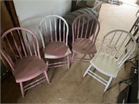 4 Children's Bow Back Chairs