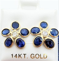 $1000 14K  Sapphire(4.8ct) Earrings