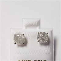 Certified14K  Diamond (1.5Ct,I2-3,H-I) Earrings