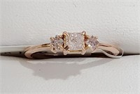 Certified14K  Diamond(0.25Ct,Si1,Pink)+0.2Ct Ring