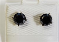 Certified14K  Black Diamond(1.7ct) Earrings