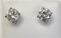 Certified14K  Diamond(1.02Ct,Si,I-J) Earrings
