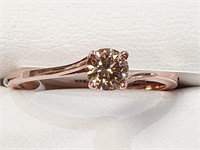 Certified10K  Diamond(0.32Ct,I1,Brown) Ring
