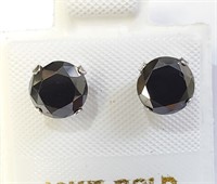 $400 10K  Black Moissanite(1.9ct) Earrings