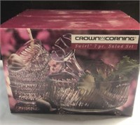 Crown Corning Swirl 7pc. Salad Set NIB