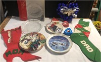 Christmas Items (plates, stocking, bells)