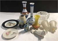 Assorted Ceramics & Glass Vases, plates
