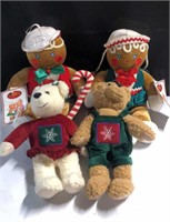 Gingerbread stuffed plushes & Teddy Bears-kissing