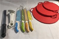 Kitchen Items New, knifes, can opener,