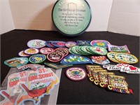 Girl Scout patches w/GS Promise tin