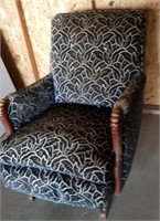 Vintage Upholstered Rocker  Arm Chair