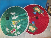 2pc Hand Made Bamboo Frame Thai Parasols