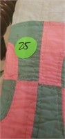 OLD PINK AND GREEN QUILT