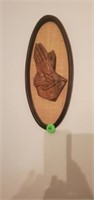 WOOD CARVED PRAYING HANDS PICTURE