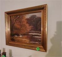 NICE GOLD FRAME LAKE PICTURE