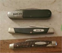 3 OLD KNIVES - BARLOW/ BUCK
