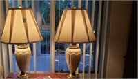 Pair Stiffel Lamp w/ Shade & Papers