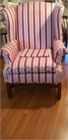 Wing Chair Striped Red