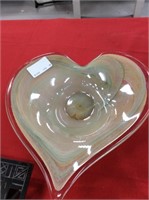 Heart shaped glass bowl