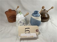 4 Lenox Honey Pots