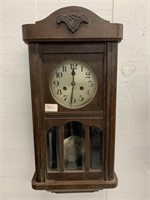 Oak German Box Clock with Time and Strike
