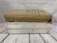 Wooden Shabby Chic Box with Burlap Seat