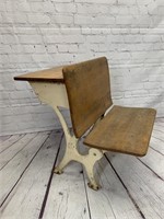 Antique 4R Childs Cast Iron School Desk