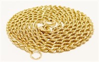 14K Y Gold 18" Rope Necklace 2.6g