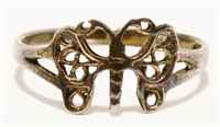Sterling Silver Butterfly Ring Sz 7 1.1g