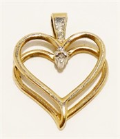 Dainty 10K Y Gold Diamond Pendant .5g