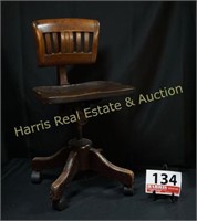 ANTIQUE SMALL WOOD DESK CHAIR