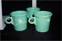3 FIESTA COFFEE CUPS (LIGHT GREEN)