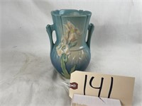 Roseville pottery Blue iris 6.5" vase