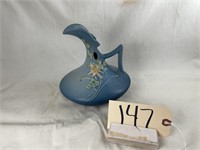 Roseville columbine 1940 blue art deco vase