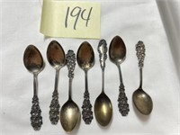 7 sterling silver spoons