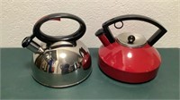 (2) Metal Tea Pots