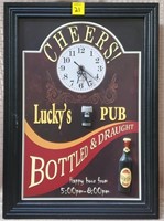 Cheers! Lucky's Pub Clock