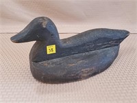 Black Painted Antique Wood Duck Decoy