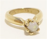 Tiny 10K Y Gold Opal Ring Charm .35g