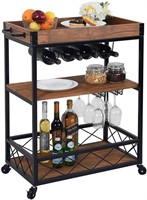 Kitchen Bar & Serving Cart w/Wine Rack
