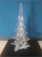 Clear glass holiday tree 8 in tall