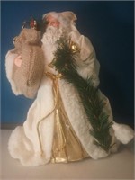 Santa tree topper or decoration dressed in white