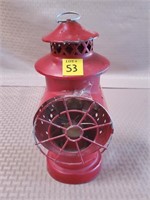 Red Tin Candle Lantern