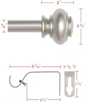 Curtain Rod 48 to 84 Inches Adjustable, Nickel