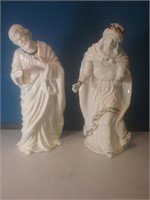 Pair of porcelain enesco religious male figures