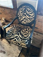 Zebra Pattern Upholstered Armed Chair