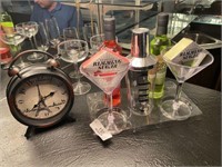 Clock, Martini Set & Misc.
