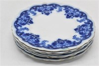 (6) GEORGIA Flow Blue Dinner Plates-Johnson Bros
