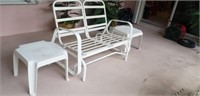 Metal Outdoor Love Seat Glider (No Cushions)